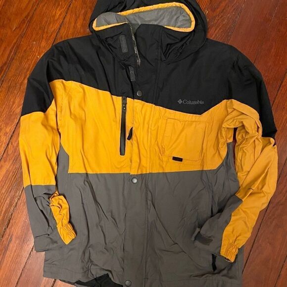 Columbia Coat Youth 14/16 Black Yellow Gray - Picture 1 of 7